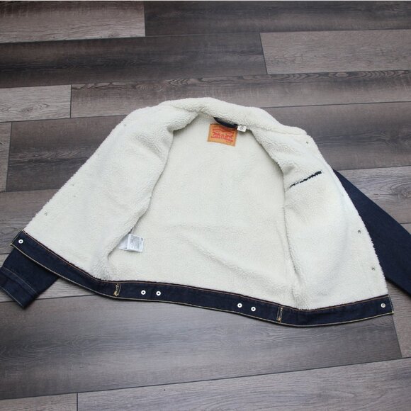 🧥 Levi’s Men’s Sherpa Trucker Jacket 👖 PC9-16365-0075 | Denim Lined Size Small - Picture 4 of 15
